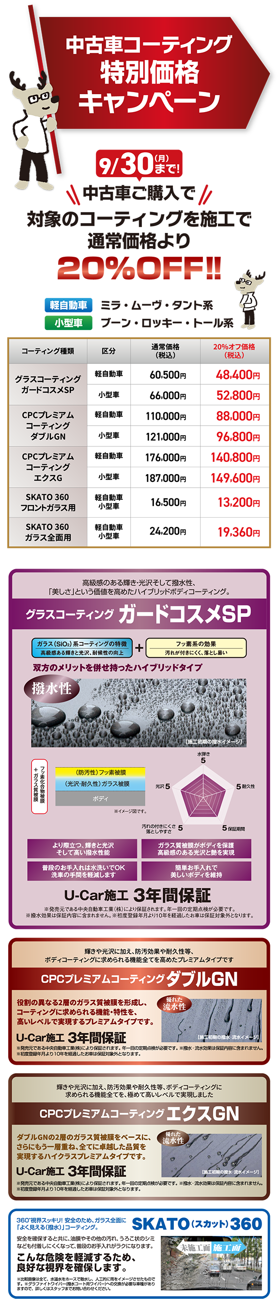 中古車コーディング　特別価格キャンペーン